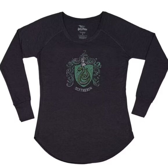 Slytherin™ Rhinestone Crest Long-Sleeve T-Shirt - Picture 1 of 5